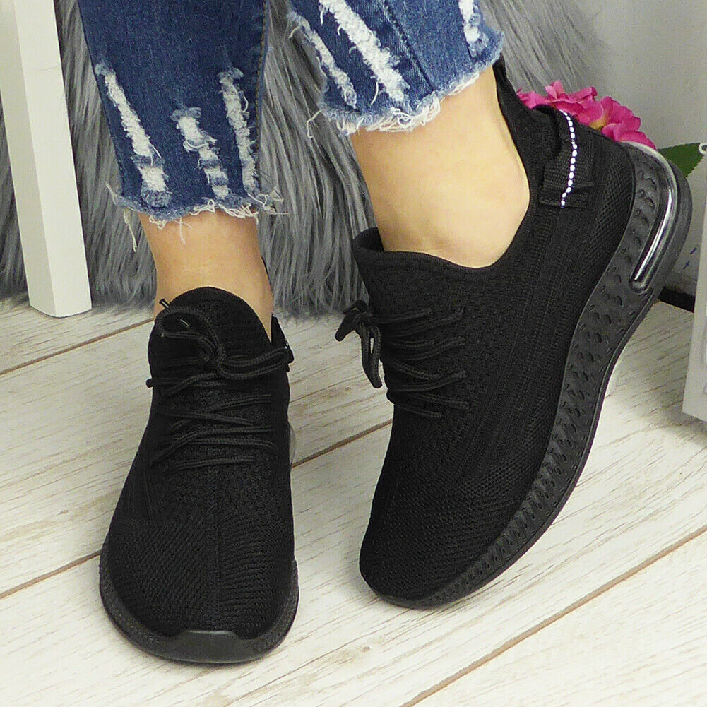 ERIN Black Jogging Gym Comfy Sneakers
