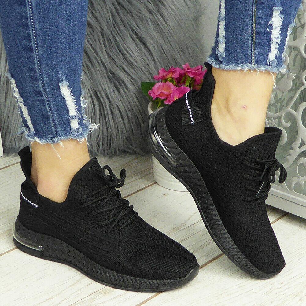 ERIN Black Jogging Gym Comfy Sneakers