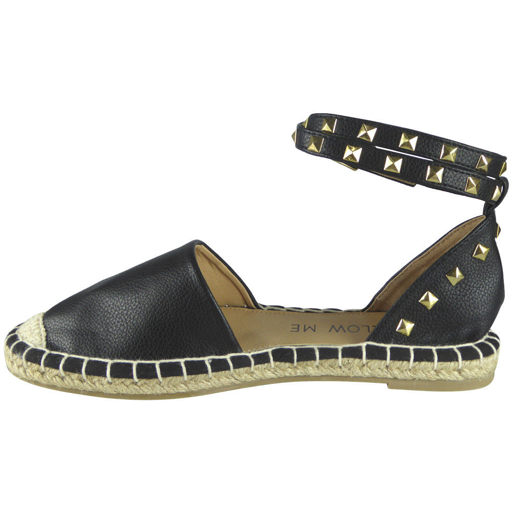 "LUCY" Black Ankle Strap Studded Sandles
