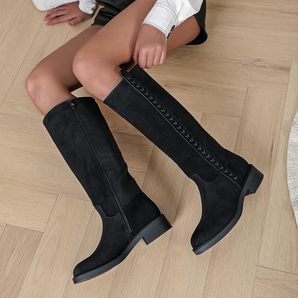 Faux Suede Mid-Calf Boots New