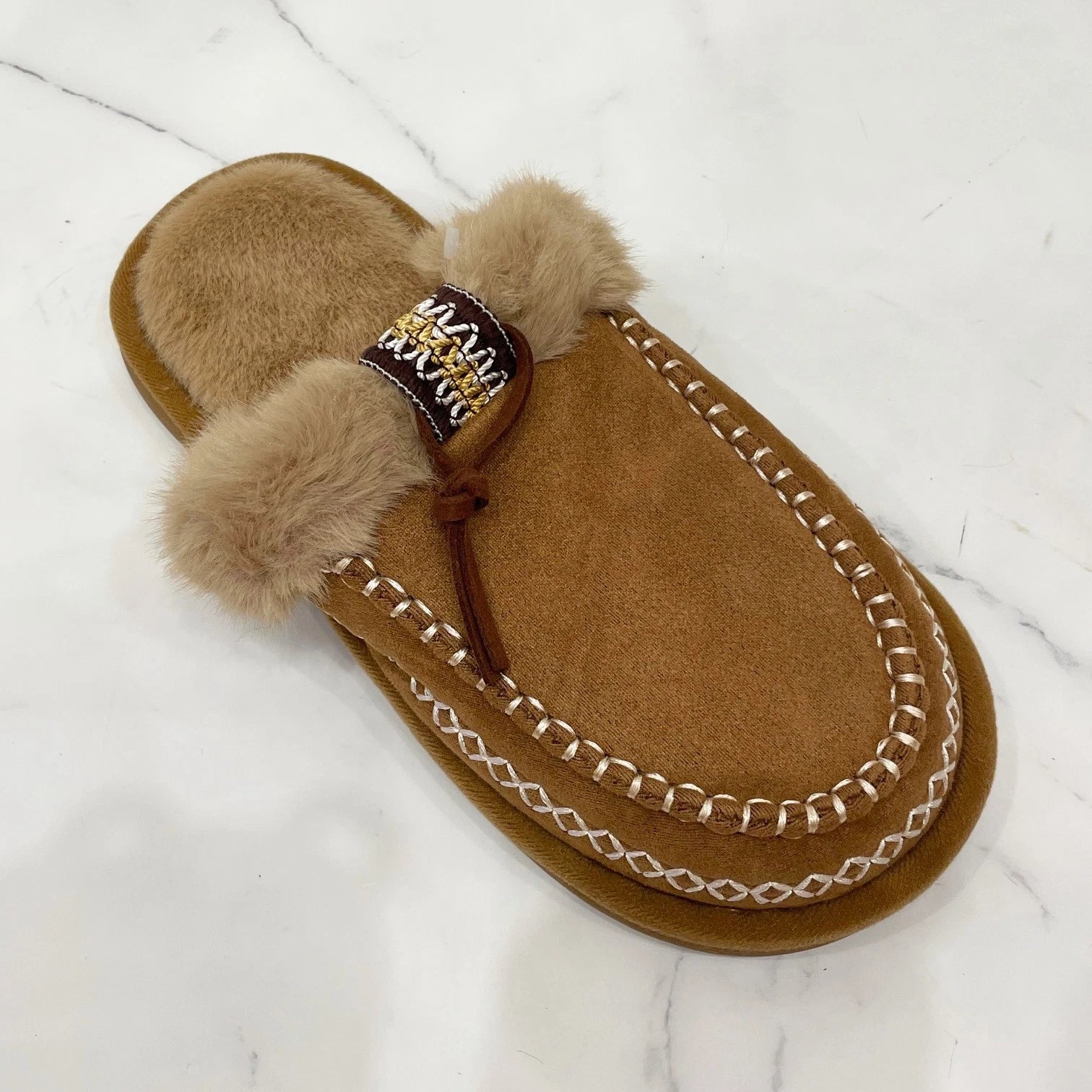 Ladies Faux Fur Lined Shoes In Out Door Slippers