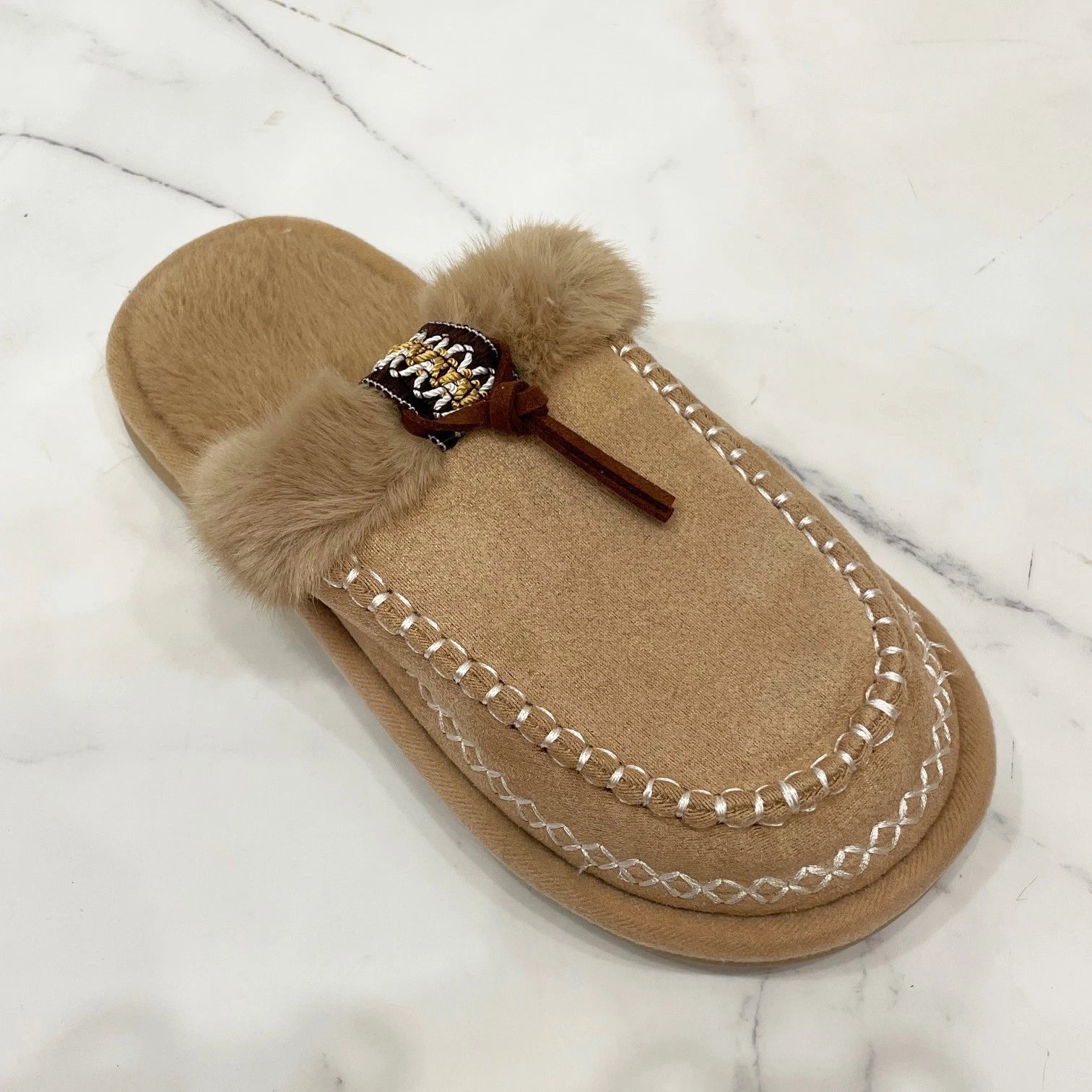 Ladies Faux Fur Lined Shoes In Out Door Slippers