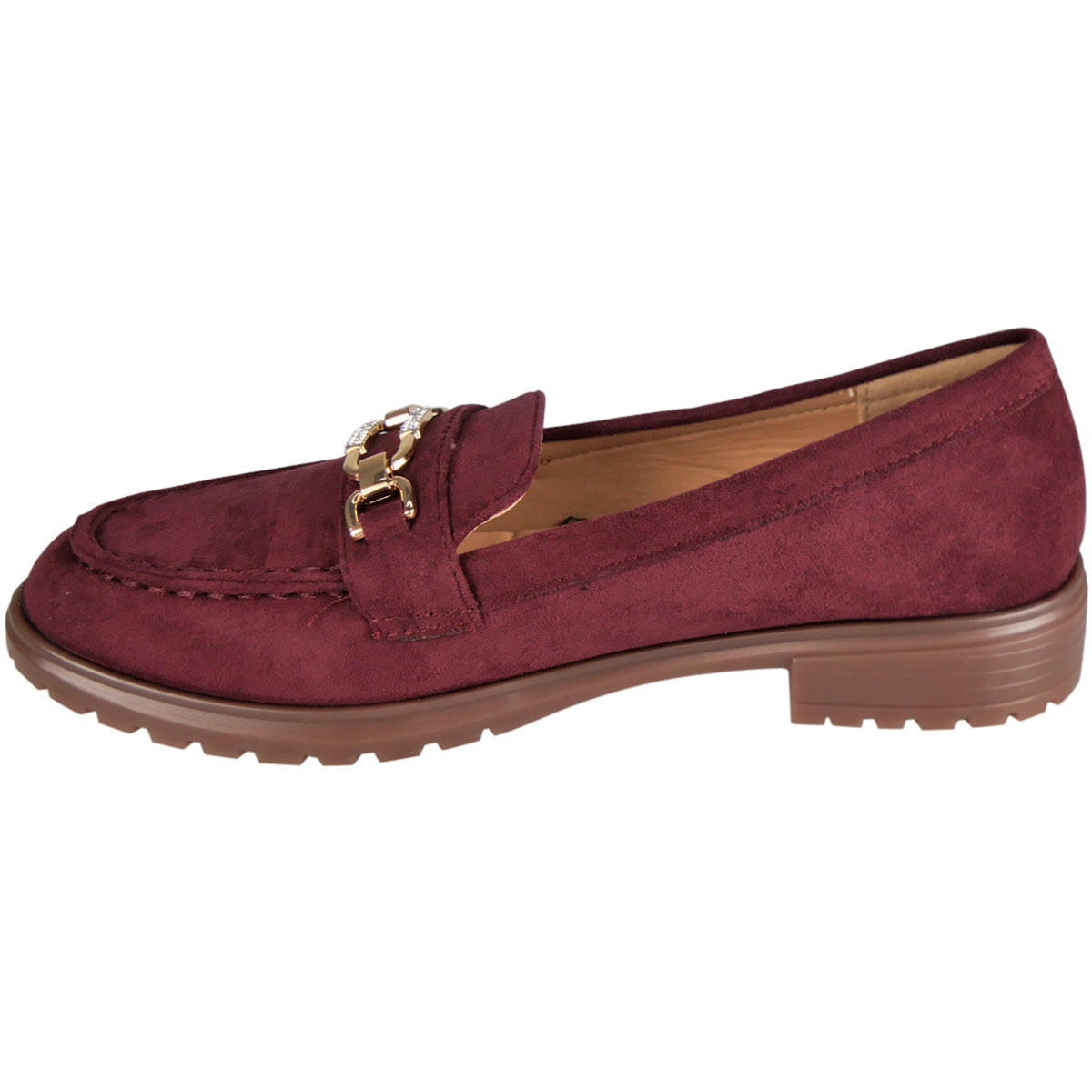 RACHEL Wine Slip On Comfort Smart Work School Loafers