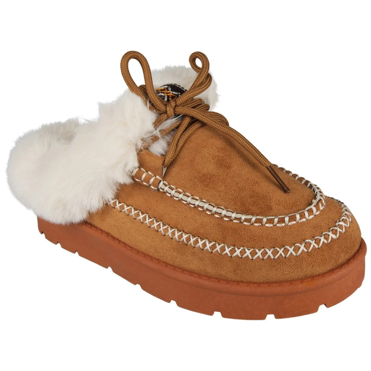 Ladeis Faux Fur Slip on Slippers In Out Door Warm Shoes