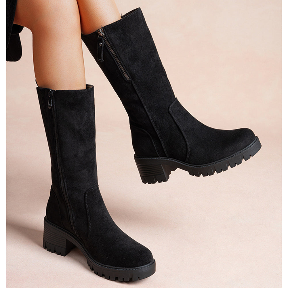 Mid-Calf Chunky Boots