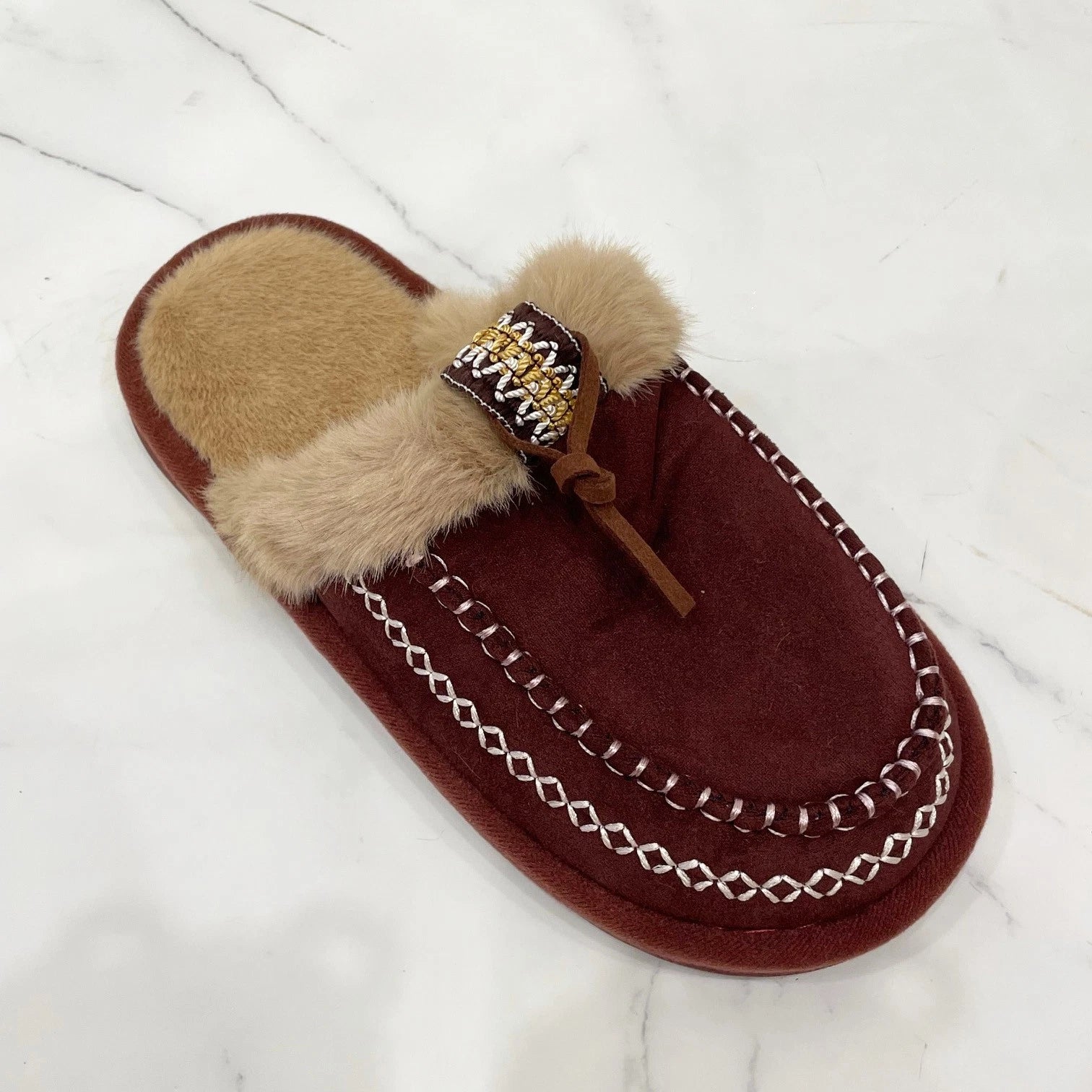 Ladies Faux Fur Lined Shoes In Out Door Slippers